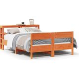 vidaXL Bedframe zonder matras massief grenenhout wasbruin 120x190 cm