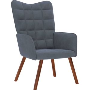 vidaXL Relaxstoel fluweel donkergrijs