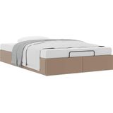 vidaXL Bedframe zonder matras 120x200 cm kunstleer cappuccinokleurig