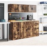 vidaXL Garagewandkasten 2 st Spaanplaat gerookt eikenhout