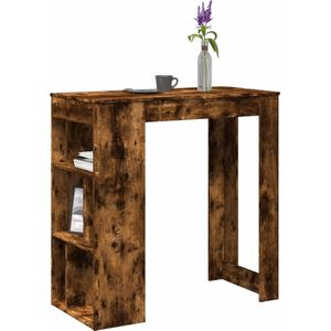 vidaXL Bartafel met rekken 102x50x103,5 cm bewerkt hout gerookt eiken