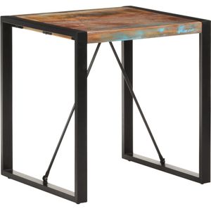 vidaXL Eettafel 70x70x75 cm massief gerecycled hout