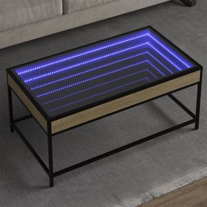 vidaXL Salontafel met Infinity LED 90x50x41 cm sonoma eikenkleurig