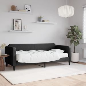 vidaXL Slaapbank met matras 80x200 cm stof zwart