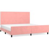 vidaXL-Bedframe-met-hoofdeinde-fluweel-roze-200x200-cm