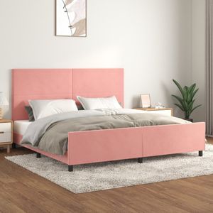 vidaXL-Bedframe-met-hoofdeinde-fluweel-roze-200x200-cm