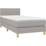 VidaXL Boxspring met Matras en LED - Lichtgrijs - 100x200 cm