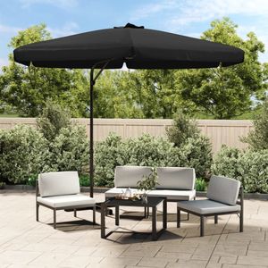 vidaXL Parasol met stalen paal 300 cm zwart