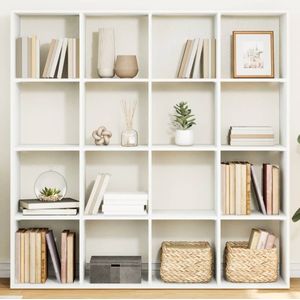 vidaXL Boekenkast 137,5x29x137,5 cm bewerkt hout wit