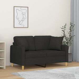 vidaXL-Tweezitsbank-met-sierkussens-120-cm-stof-zwart