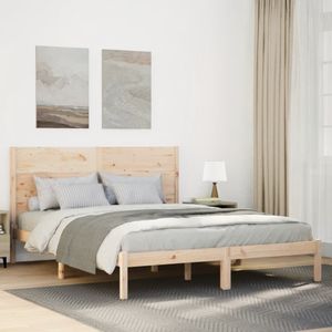 vidaXL Bedframe extra lang zonder matras massief hout 140x210 cm