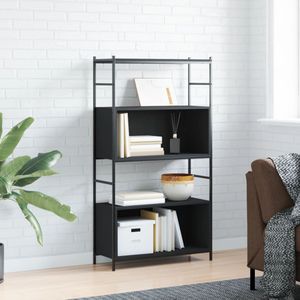 vidaXL-Boekenrek-80x30x145,5-cm-bewerkt-hout-en-ijzer-zwart