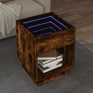 vidaXL Salontafel met Infinity LED 40x40x50 cm gerookt eikenkleurig