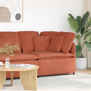 vidaXL Modulaire bank hoekmodule met kussens 100 cm rood oranje