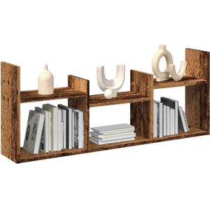 vidaXL Wandkast 100x18x40 cm bewerkt hout oud houtkleurig