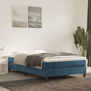 vidaXL Pocketveringmatras 120x220x20 cm fluweel donkerblauw