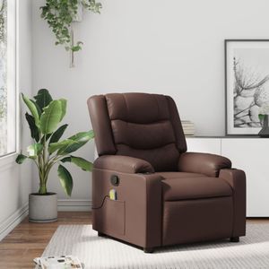 vidaXL Massagestoel verstelbaar kunstleer bruin