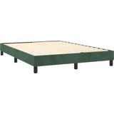 vidaXL Boxspring met matras fluweel donkergroen 140x190 cm