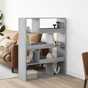 vidaXL Boekenkast 100x33x125,5 cm bewerkt hout grijs sonoma eikenkleur