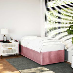 vidaXL Bedframe fluweel roze 80x200 cm
