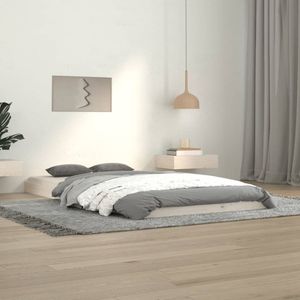 vidaXL Bedframe massief grenenhout wit 100x200 cm