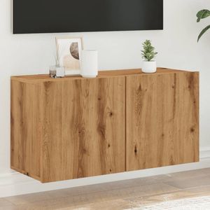 vidaXL Tv-meubel wandgemonteerd 80x30x41 cm artisanaal eikenkleurig