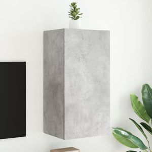 vidaXL - Tv-wandmeubel - met - LED-verlichting,5x35x80 - cm - betongrijs