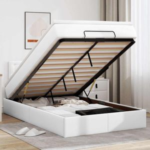 vidaXL Ottoman bed met matrassen en LED's 120x200cm kunstleer