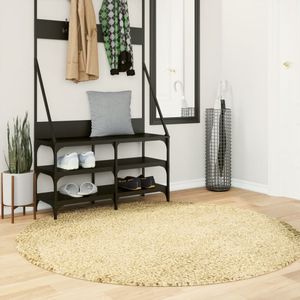 vidaXL-Vloerkleed-shaggy-hoogpolig-modern-Ø-160-cm-goudkleurig