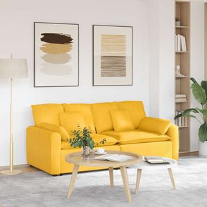 vidaXL Modulaire bank met kussens lichtgeel