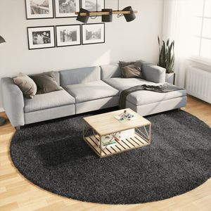 vidaXL-Vloerkleed-shaggy-hoogpolig-modern-Ø-280-cm-antraciet