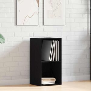 vidaXL LP Opbergbox 71x34x36 cm spaanplaat zwart eikenkleurig