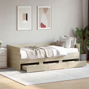 vidaXL - Slaapbank - met - lades - zonder - matras - 90x200 - cm - sonoma - eikenkleurig