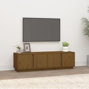 vidaXL Tv-meubel 140x40x40 cm massief grenenhout honingbruin