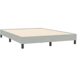 vidaXL Boxspring met matras fluweel lichtgrijs 140x210 cm