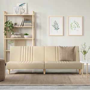 vidaXL Slaapbank stof crèmekleurig