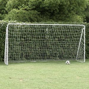 vidaXL Voetbaldoel met net 366x122x182 cm staal wit