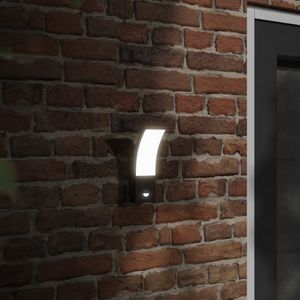 vidaXL Buitenwandlampen 2 st LED met sensors gegoten aluminium zwart