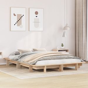 vidaXL Bedframe zonder matras massief grenenhout 140x190 cm