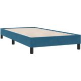 vidaXL Boxspring met matras fluweel donkerblauw 100x210 cm