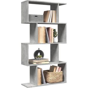 vidaXL - Kamerscherm - / - boekenkast - 4-laagsx24x129 - cm - hout - betongrijs