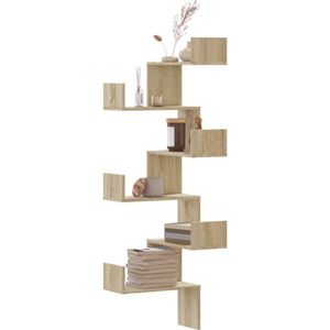 vidaXL Hoekwandschap 45x45x147 cm bewerkt hout sonoma eikenkleurig