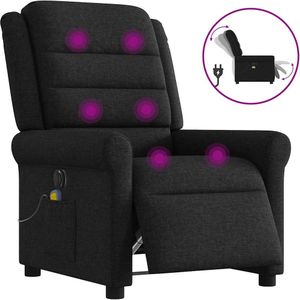 vidaXL Massagestoel elektrisch verstelbaar stof zwart