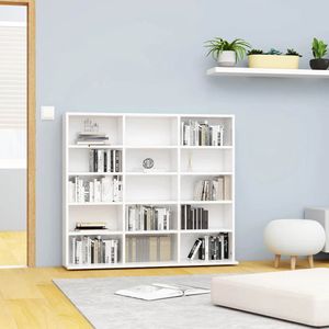 vidaXL Cd-kast 100x23x89,5 cm bewerkt hout hoogglans wit
