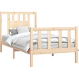 vidaXL Bedframe met hoofdbord massief grenenhout 100x200 cm