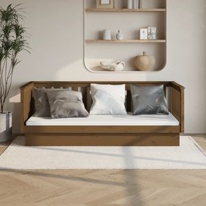 VidaXL Slaapbank 100x200cm Massief Grenenhout Honingbruin