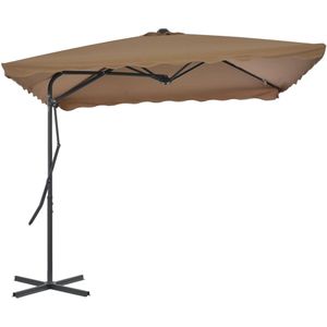 VidaXL Parasol Stalen Paal 250x250 cm Taupe