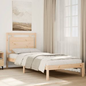 vidaXL Bedframe extra lang zonder matras massief hout 100x210 cm