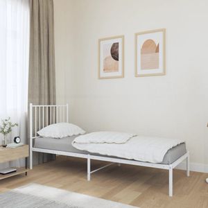 vidaXL-Bedframe-met-hoofdbord-metaal-wit-80x200-cm