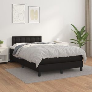 vidaXL-Boxspring-met-matras-kunstleer-zwart-120x200-cm